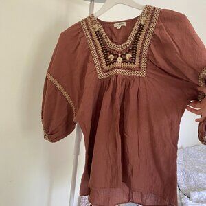 NWOT Max Studio Embroidered Top